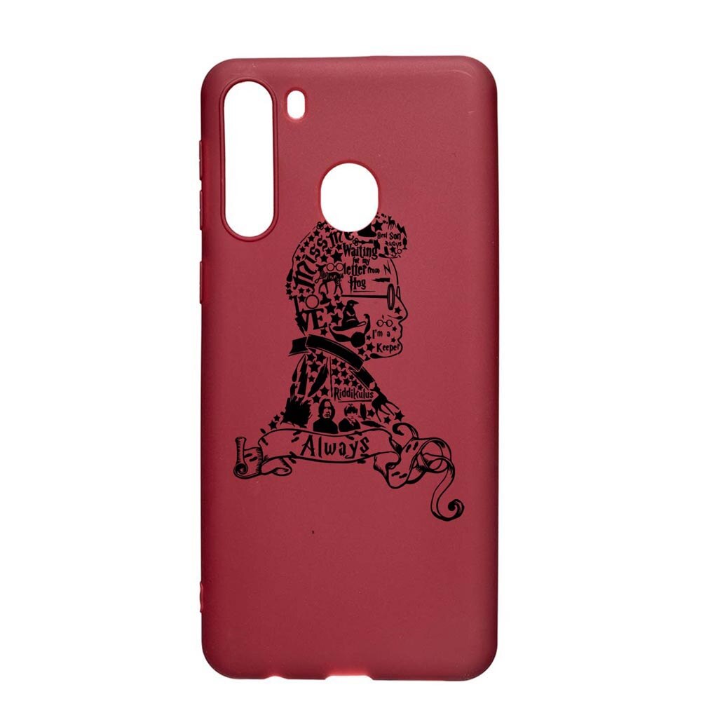 Husa Silicon Compatibila cu Samsung Galaxy A21, Harry Potter face, rezistenta la uzura, anti-alunecare, Pomegranate, PG855