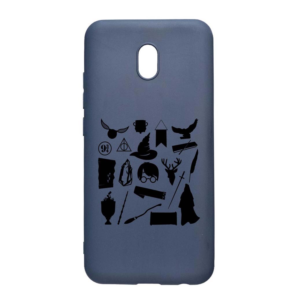 Husa Silicon Compatibila Cu Xiaomi Redmi 8A, Harry Potter Symbols, rezistenta la uzura, anti-alunecare, AlaskanBlue, AB866