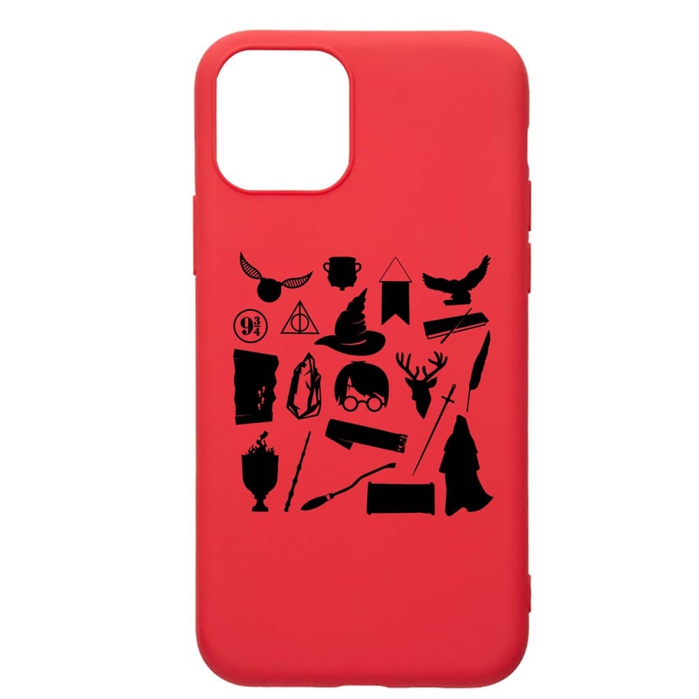 Husa Silicon Compatibila Cu Apple iPhone 12 Pro Max, Harry Potter Symbols, rezistenta la uzura, anti-alunecare, Red, R866