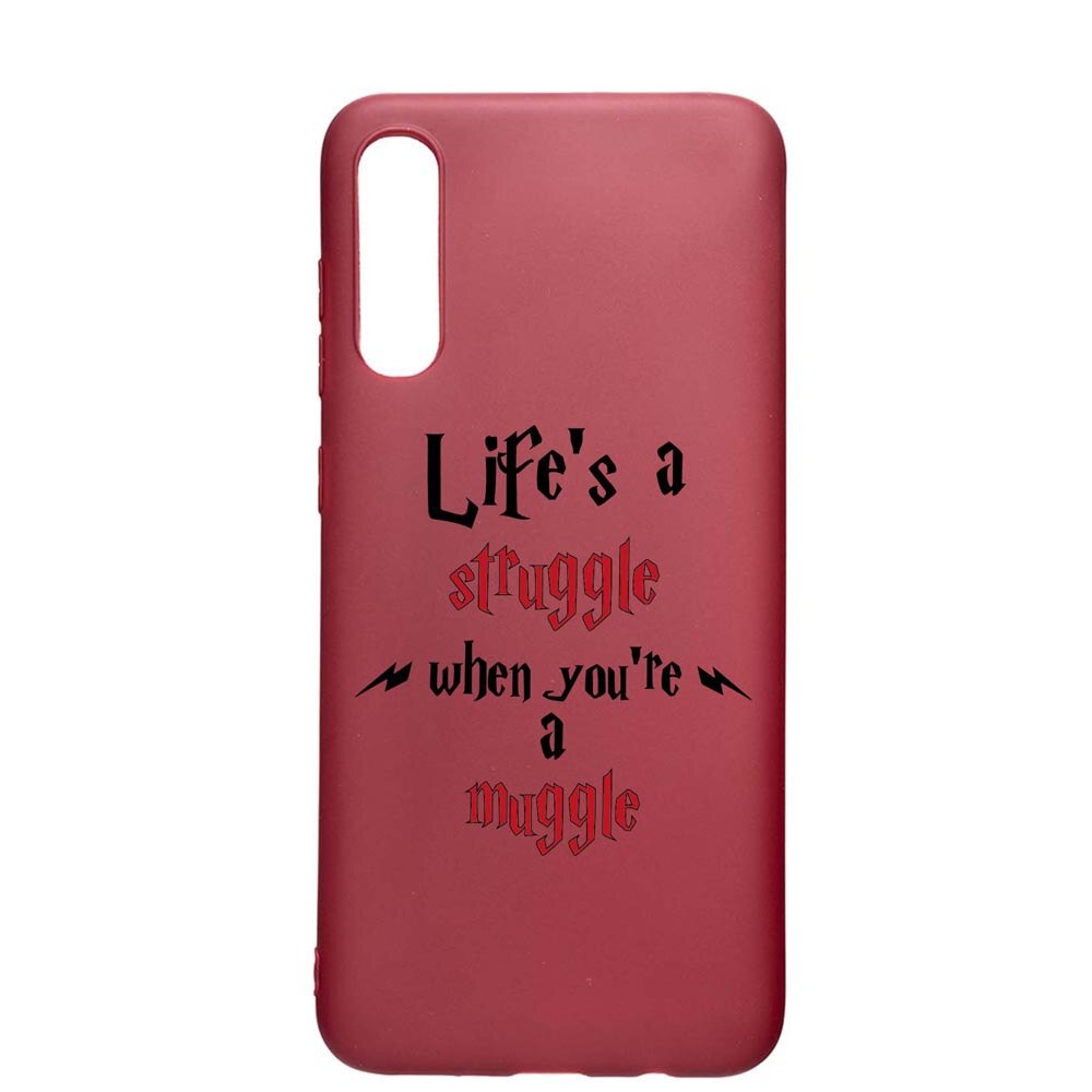 Husa Silicon Compatibila cu Samsung Galaxy A30S, Life Is A Struggle, rezistenta la uzura, anti-alunecare, Pomegranate, PG857