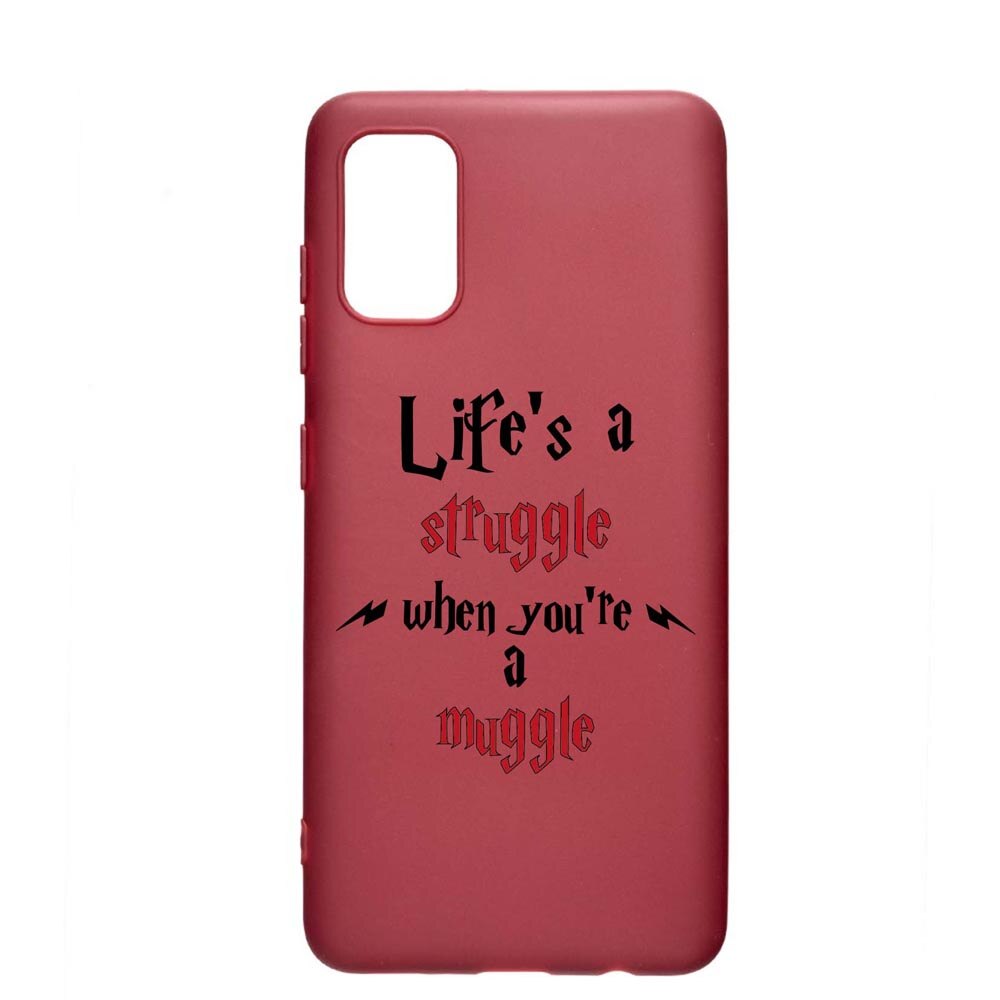 Husa Silicon Compatibila cu Samsung Galaxy A41, Life Is A Struggle, rezistenta la uzura, anti-alunecare, Pomegranate, PG857