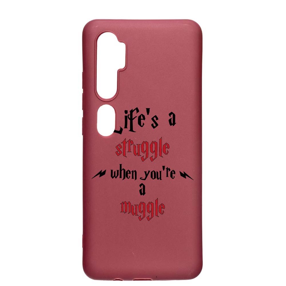 Husa Silicon Compatibila cu Xiaomi Mi Note 10, Life Is A Struggle, rezistenta la uzura, anti-alunecare, Pomegranate, PG857
