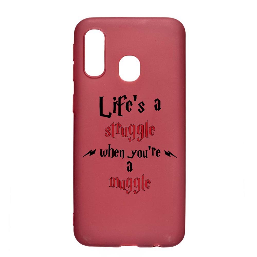 Husa Silicon Compatibila cu Samsung Galaxy A40, Life Is A Struggle, rezistenta la uzura, anti-alunecare, Pomegranate, PG857