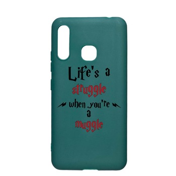 Husa Silicon Compatibila cu Samsung Galaxy A70e, Life Is A Struggle, rezistenta la uzura, anti-alunecare, ForestGreen, FG857 Husa Silicon Compatibila cu Samsung Galaxy A70e, Life Is A Struggle, rezistenta la uzura, anti-alunecare, ForestGreen, FG857