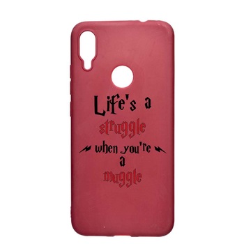 Husa Silicon Compatibila cu Xiaomi Redmi Note 7, Life Is A Struggle, rezistenta la uzura, anti-alunecare, Pomegranate, PG857 Husa Silicon Compatibila cu Xiaomi Redmi Note 7, Life Is A Struggle, rezistenta la uzura, anti-alunecare, Pomegranate, PG857