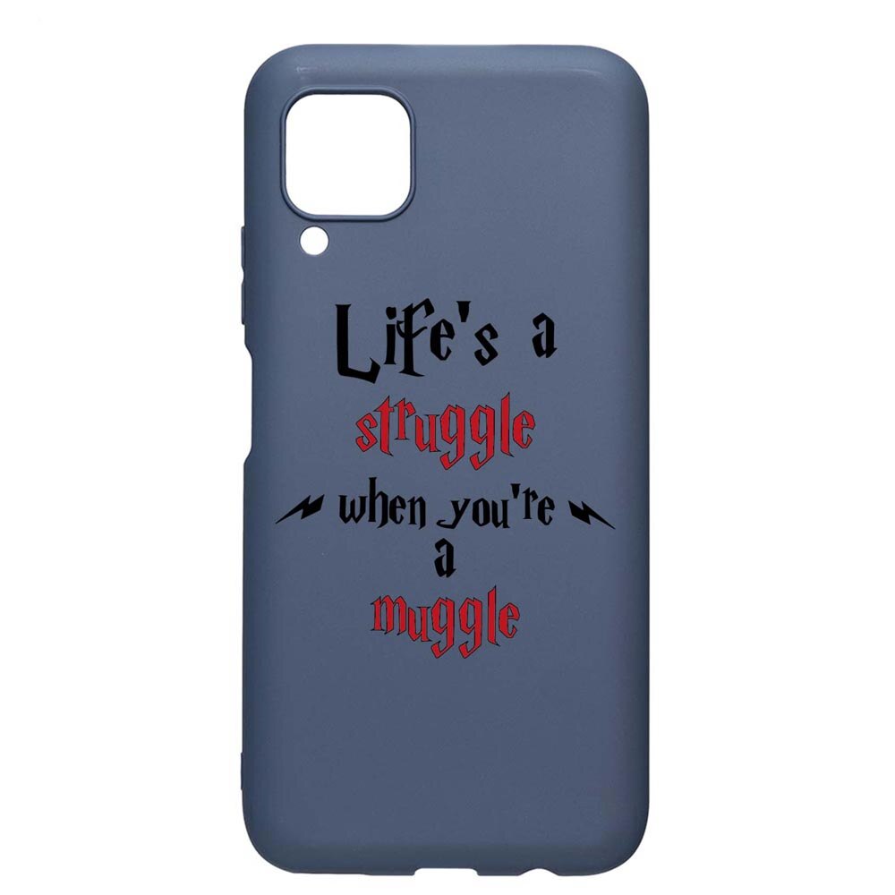 Husa Silicon Compatibila Cu Huawei P40 Lite, Life Is A Struggle, rezistenta la uzura, anti-alunecare, AlaskanBlue, AB857