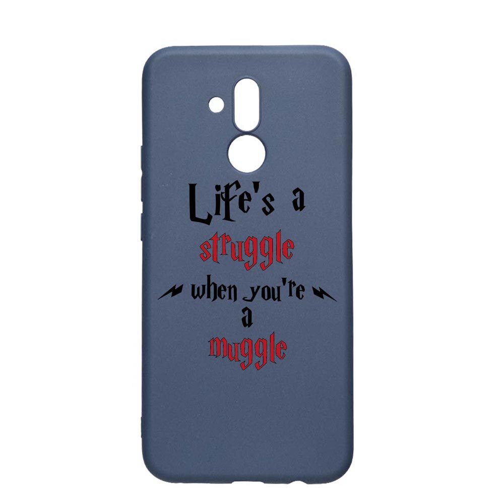 Husa Silicon Compatibila Cu Huawei Mate 20 Lite, Life Is A Struggle, rezistenta la uzura, anti-alunecare, AlaskanBlue, AB857