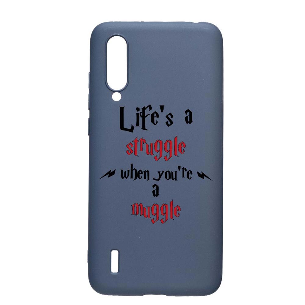 Husa Silicon Compatibila Cu Xiaomi Mi A3 Lite, Life Is A Struggle, rezistenta la uzura, anti-alunecare, AlaskanBlue, AB857