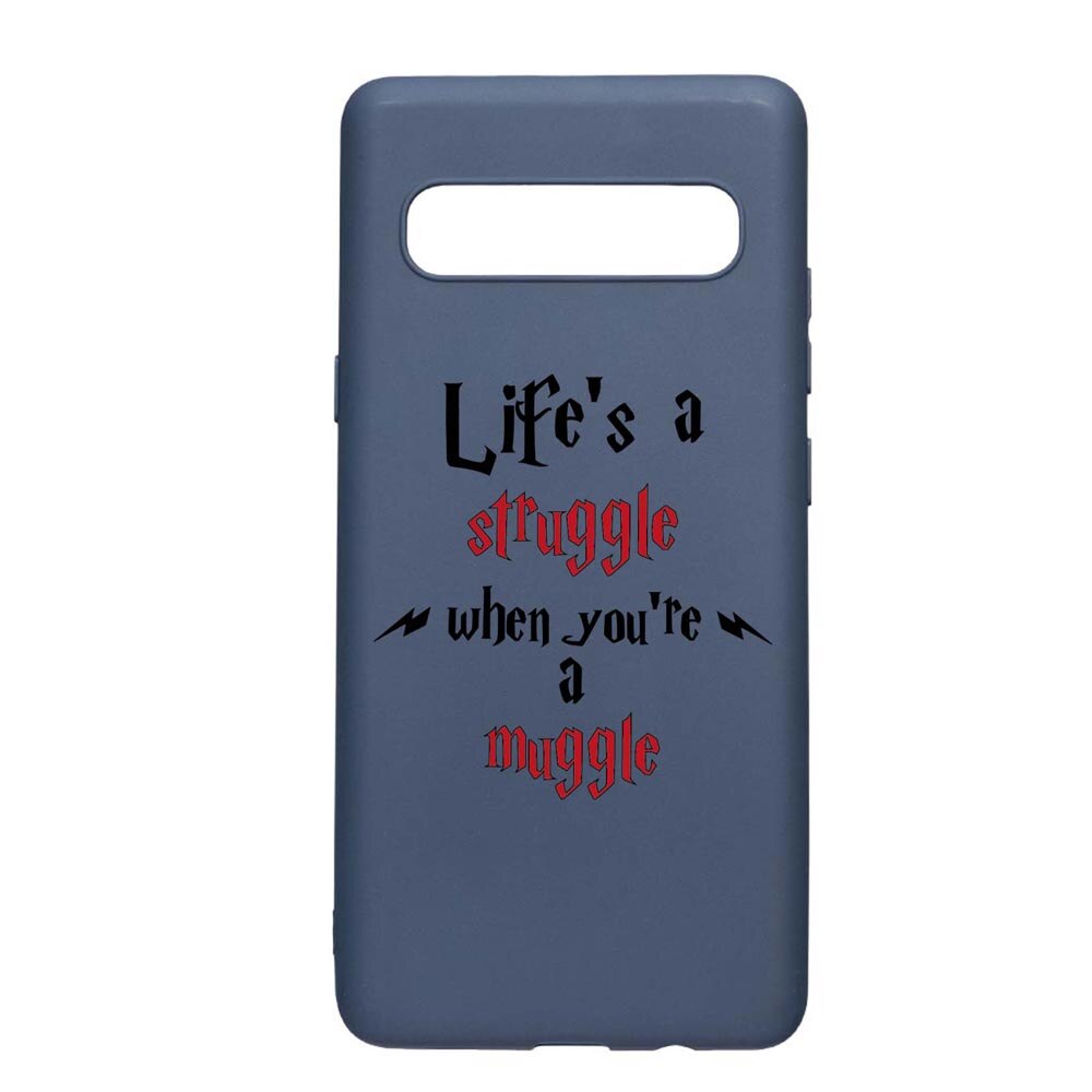 Husa Silicon Compatibila Cu Samsung Galaxy S10 5G, Life Is A Struggle, rezistenta la uzura, anti-alunecare, AlaskanBlue, AB857