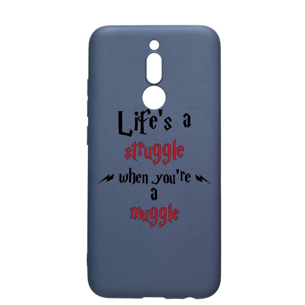 Husa Silicon Compatibila Cu Xiaomi Redmi 8, Life Is A Struggle, rezistenta la uzura, anti-alunecare, AlaskanBlue, AB857