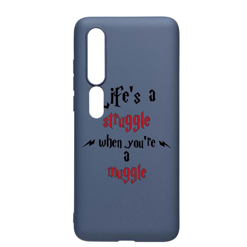 Husa Silicon Compatibila Cu Xiaomi Mi 10 / Mi 10 Pro, Life Is A Struggle, rezistenta la uzura, anti-alunecare, AlaskanBlue, AB857