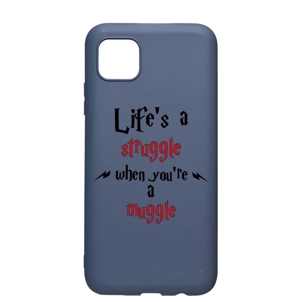 Husa Silicon Compatibila Cu Apple iPhone 11 Pro Max, Life Is A Struggle, rezistenta la uzura, anti-alunecare, AlaskanBlue, AB857