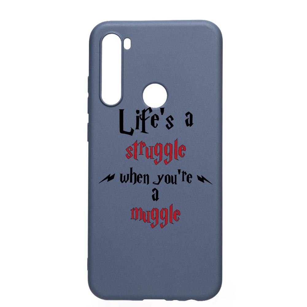 Husa Silicon Compatibila Cu Xiaomi Redmi Note 8T, Life Is A Struggle, rezistenta la uzura, anti-alunecare, AlaskanBlue, AB857