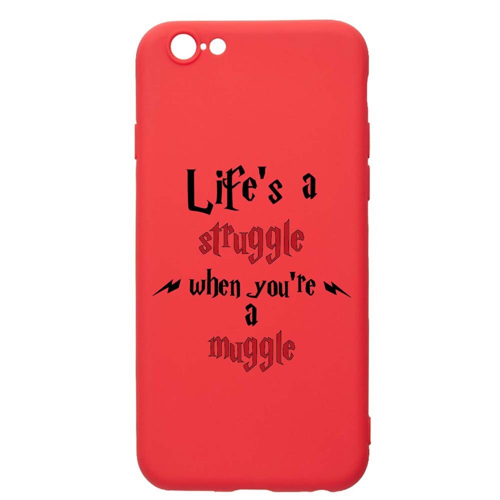 Husa Silicon Compatibila Cu Apple iPhone SE 2 / iPhone 8 / iPhone 7, Life Is A Struggle, rezistenta la uzura, anti-alunecare, Red, R857