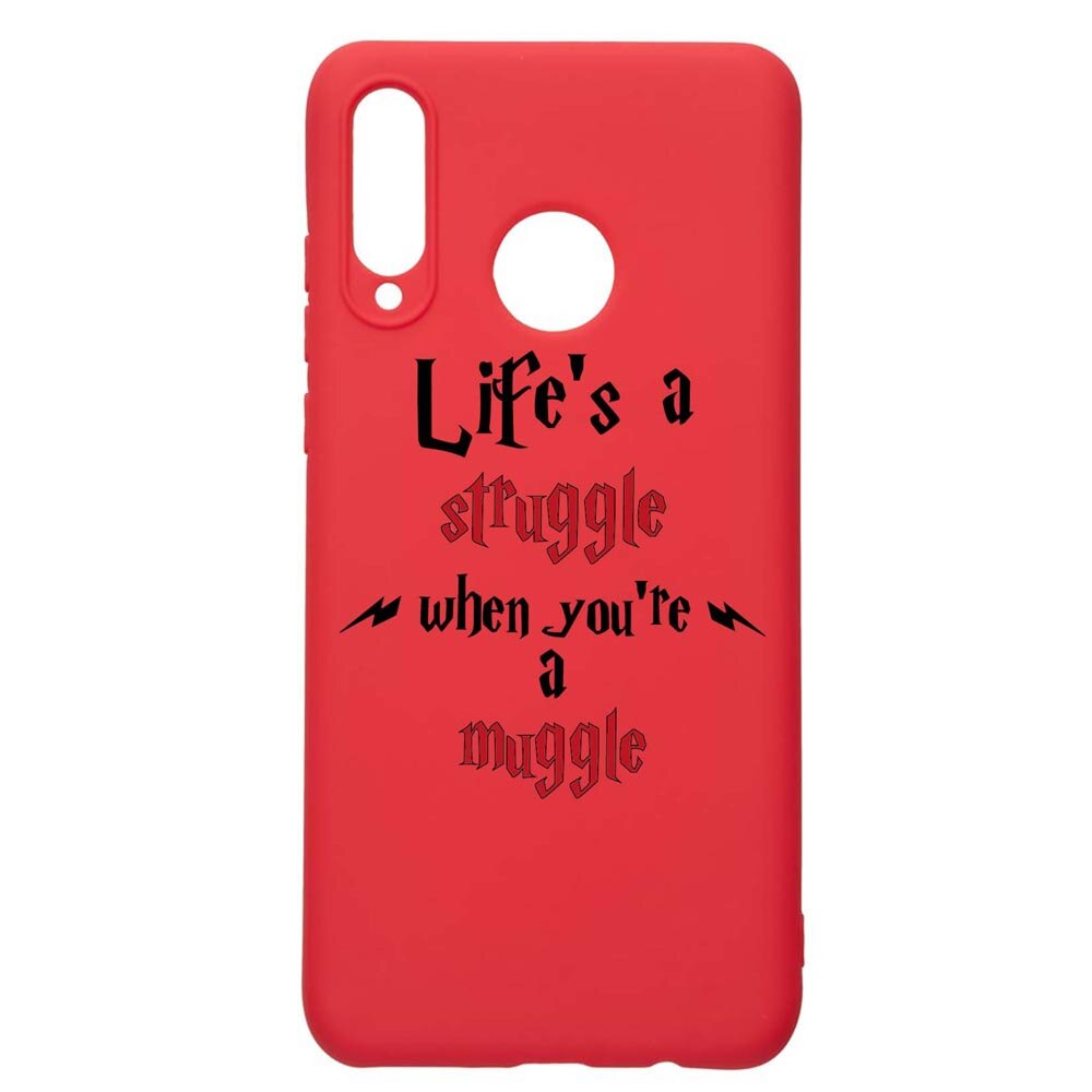 Husa Silicon Compatibila Cu Huawei Y6p, Life Is A Struggle, rezistenta la uzura, anti-alunecare, Red, R857