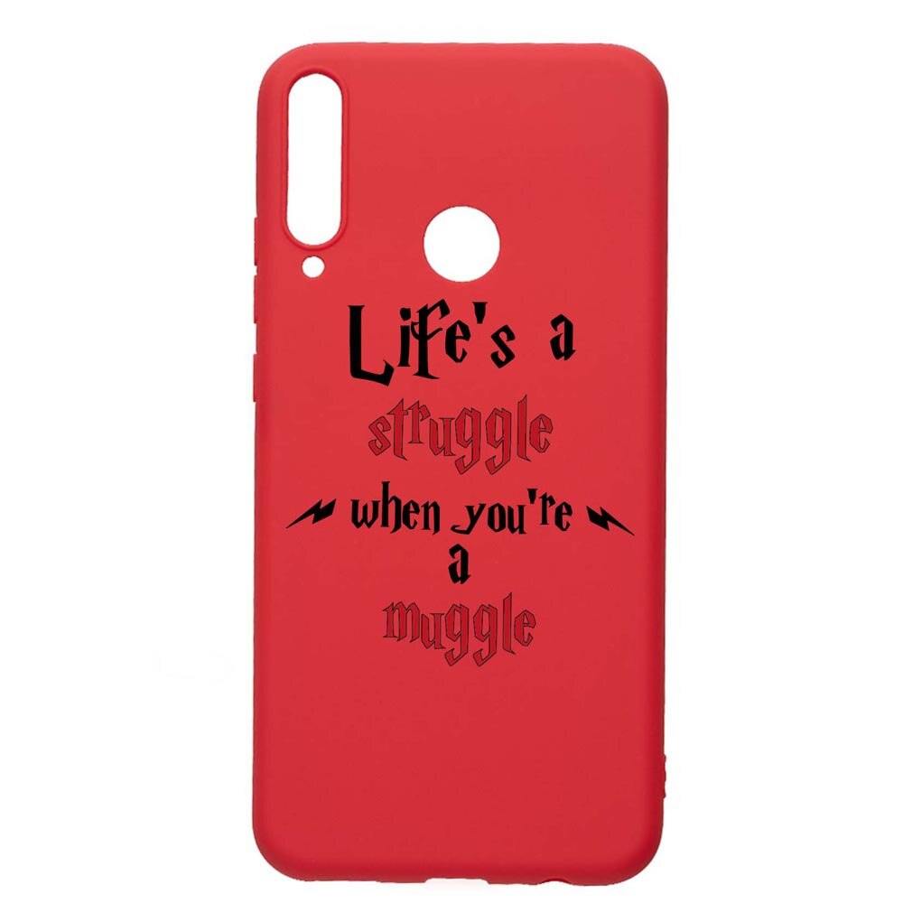 Husa Silicon Compatibila Cu Huawei Y7p, Life Is A Struggle, rezistenta la uzura, anti-alunecare, Red, R857