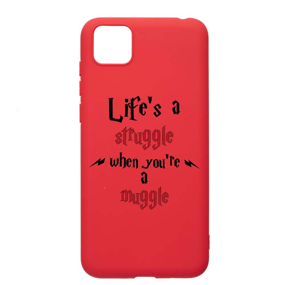 Husa Silicon Compatibila Cu Huawei Y5p, Life Is A Struggle, rezistenta la uzura, anti-alunecare, Red, R857