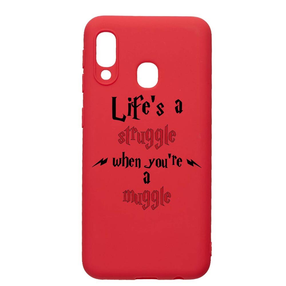 Husa Silicon Compatibila Cu Samsung Galaxy A20e, Life Is A Struggle, rezistenta la uzura, anti-alunecare, Red, R857