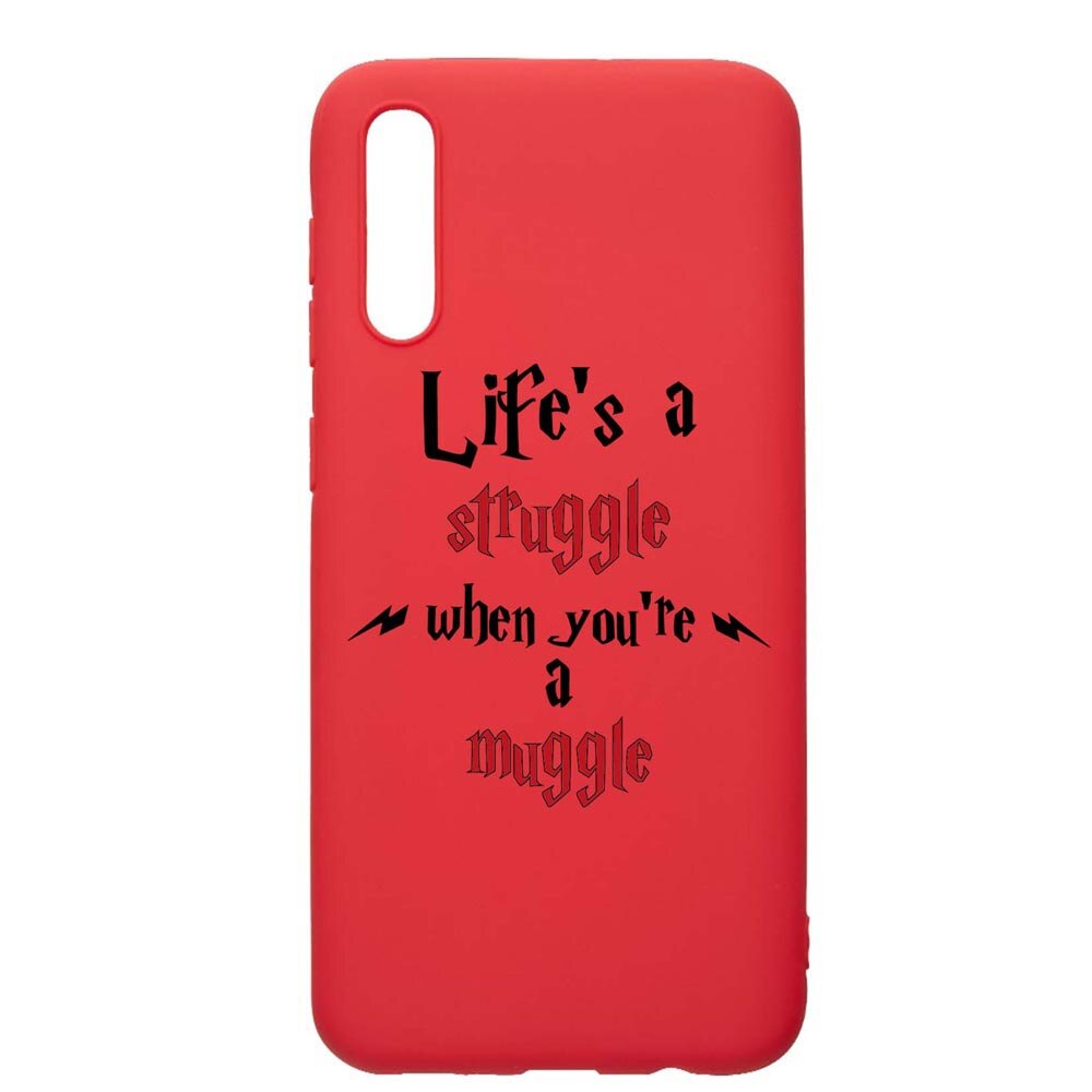 Husa Silicon Compatibila Cu Samsung Galaxy A30s, Life Is A Struggle, rezistenta la uzura, anti-alunecare, Red, R857