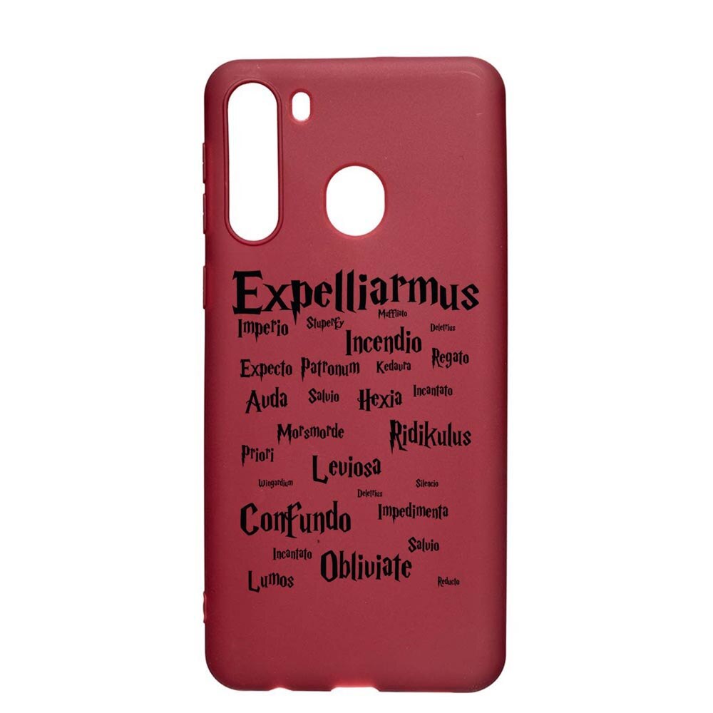 Husa Silicon Compatibila cu Samsung Galaxy A21, Harry Potter Spells, rezistenta la uzura, anti-alunecare, Pomegranate, PG865