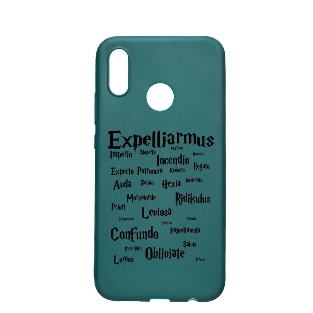 Husa Silicon Compatibila cu Samsung Galaxy A70, Harry Potter Spells, rezistenta la uzura, anti-alunecare, ForestGreen, FG865