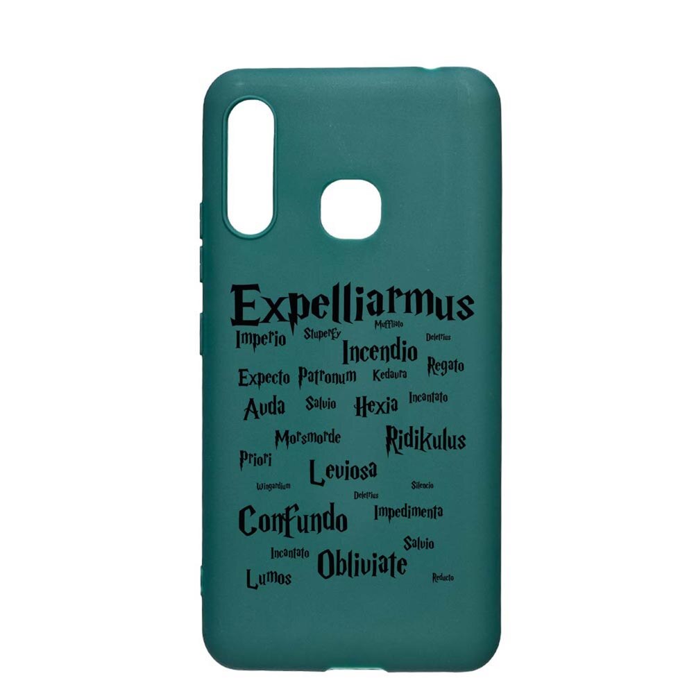 Husa Silicon Compatibila cu Samsung Galaxy A70e, Harry Potter Spells, rezistenta la uzura, anti-alunecare, ForestGreen, FG865
