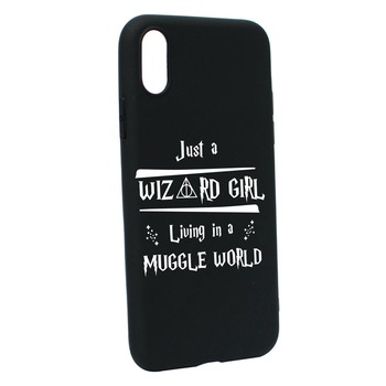 Husa Silicon Compatibila Cu Apple iPhone XS / X, Wizard Girl, rezistenta la uzura, anti-alunecare, B861 Husa Silicon Compatibila Cu Apple iPhone XS / X, Wizard Girl, rezistenta la uzura, anti-alunecare, B861