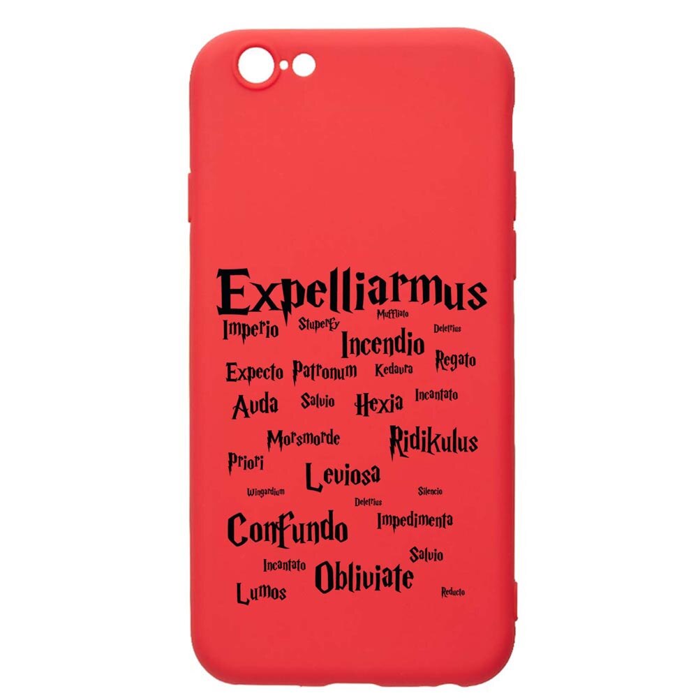Husa Silicon Compatibila Cu Apple iPhone 6S / 6, Harry Potter Spells, rezistenta la uzura, anti-alunecare, Red, R865