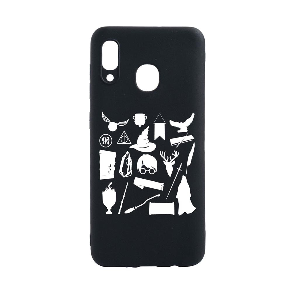 Husa Silicon Compatibila Cu Samsung Galaxy A20, Harry Potter Symbols, rezistenta la uzura, anti-alunecare, B866