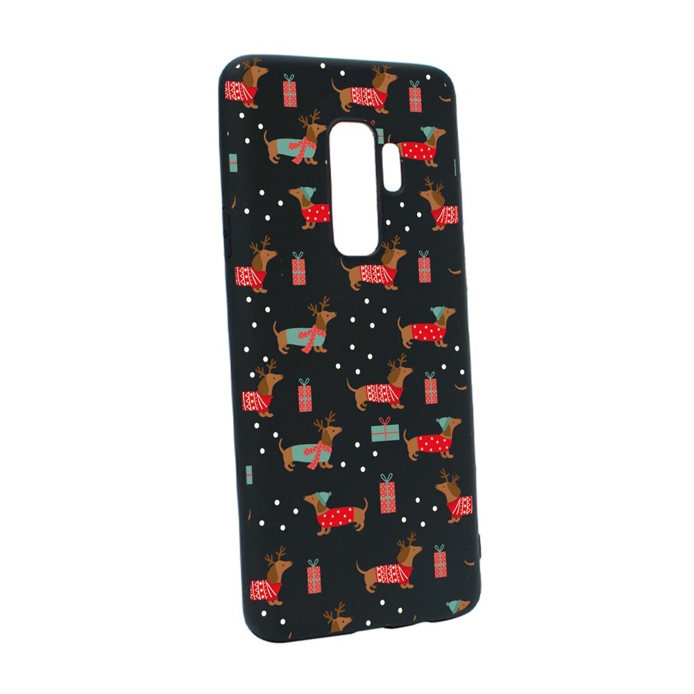 Husa Silicon Compatibila Cu Samsung Galaxy S9, Dachshund Christmas, rezistenta la uzura, anti-alunecare, B871