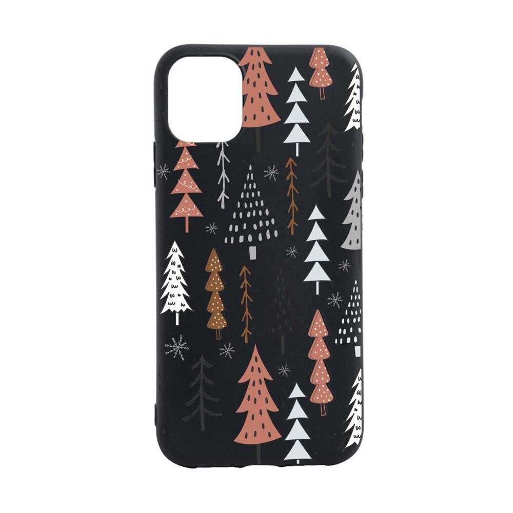 Husa Silicon Compatibila Cu Apple iPhone 12 Pro Max, Hand Drawn Christmas Tree, rezistenta la uzura, anti-alunecare, B875