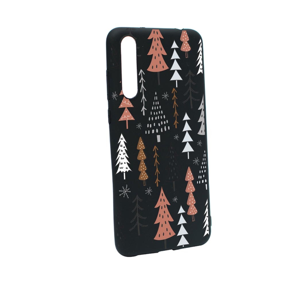 Husa Silicon Compatibila Cu Xiaomi Mi 9 Lite / Mi A3 Lite, Hand Drawn Christmas Tree, rezistenta la uzura, anti-alunecare, B875