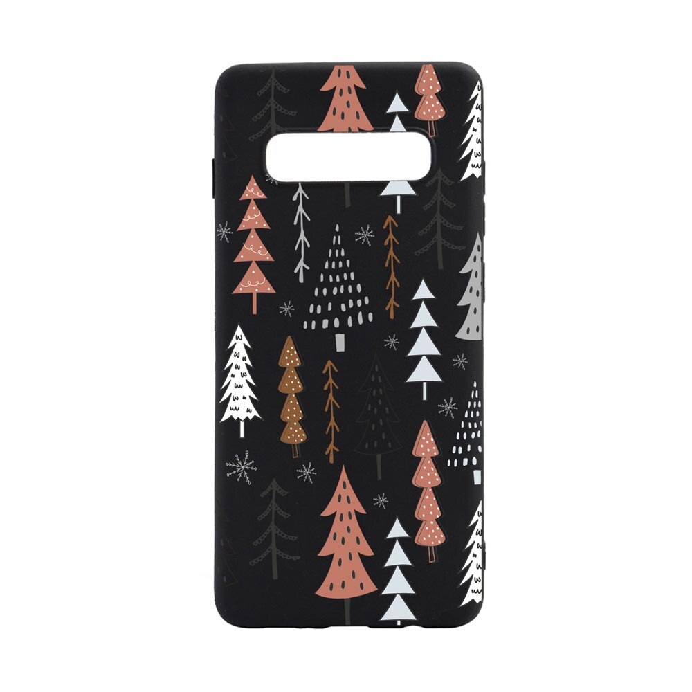 Husa Silicon Compatibila Cu Samsung Galaxy S10 Plus, Hand Drawn Christmas Tree, rezistenta la uzura, anti-alunecare, B875