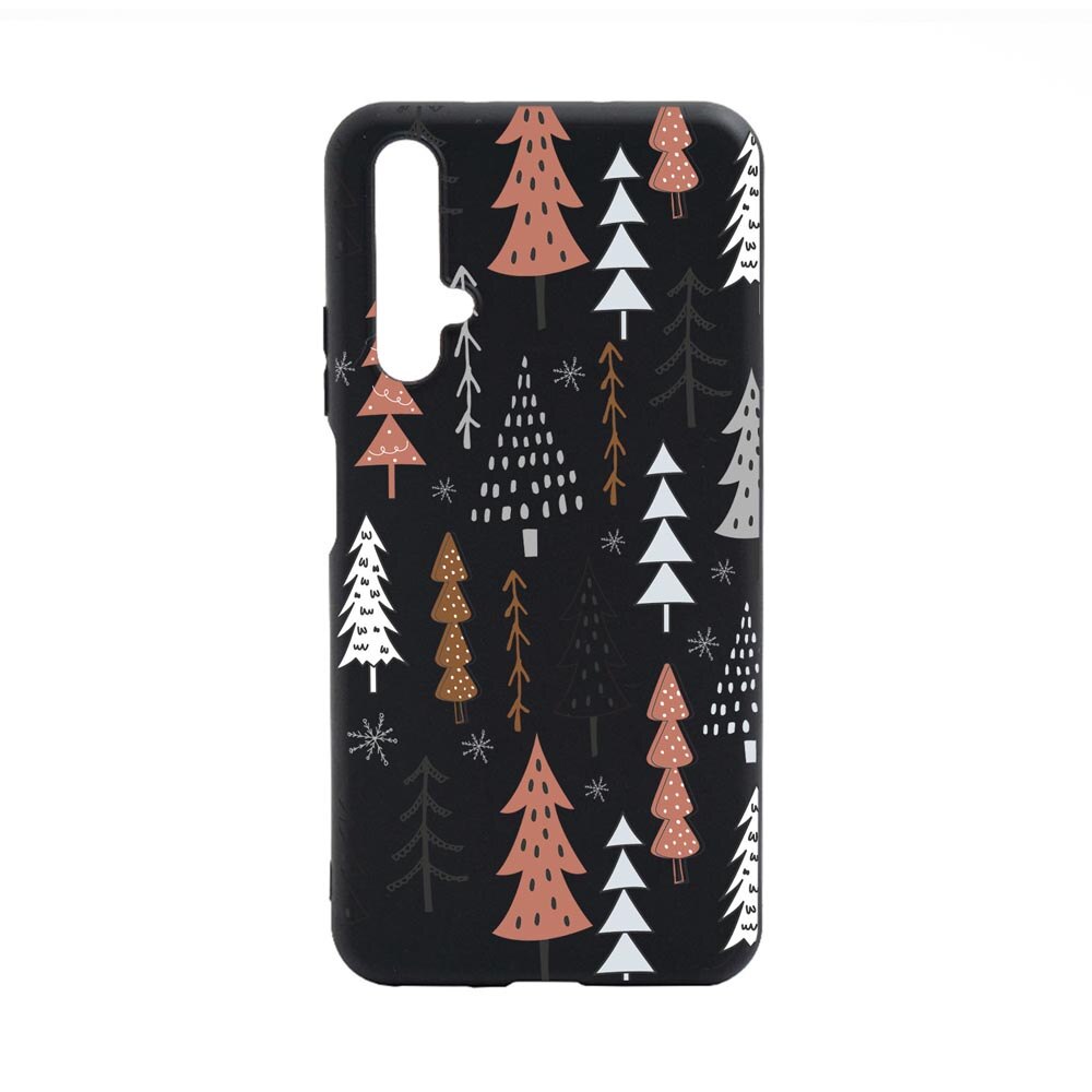 Husa Silicon Compatibila Cu Huawei Nova 5T, Hand Drawn Christmas Tree, rezistenta la uzura, anti-alunecare, B875
