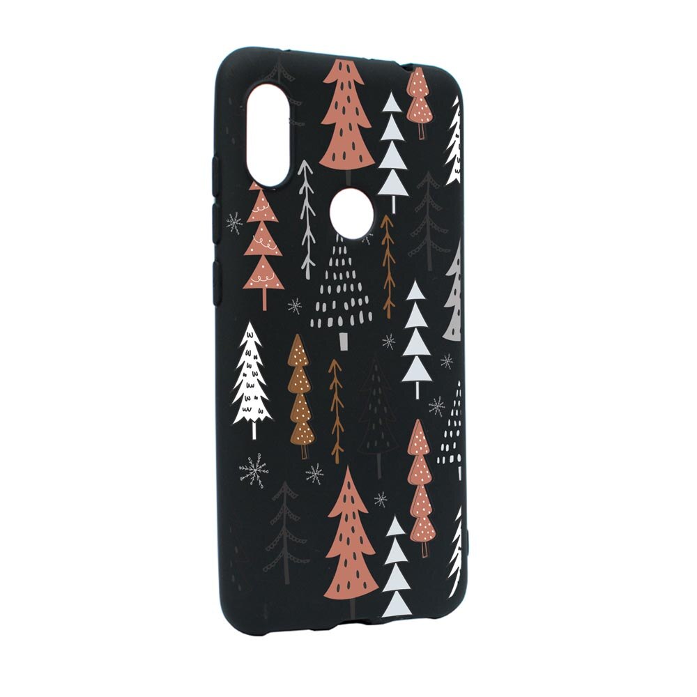 Husa Silicon Compatibila Cu Huawei Y6 2019, Hand Drawn Christmas Tree, rezistenta la uzura, anti-alunecare, B875