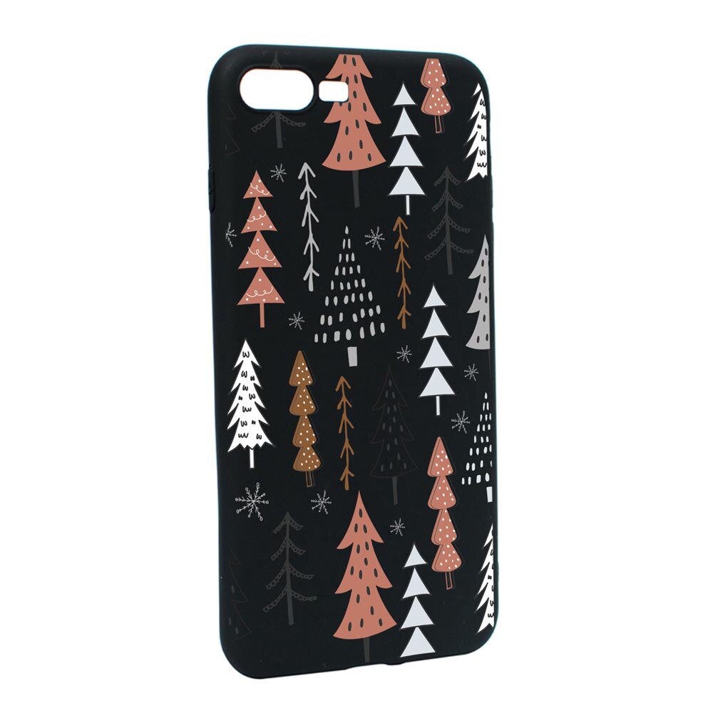 Husa Silicon Compatibila Cu Apple iPhone 7 Plus / 8 Plus, Hand Drawn Christmas Tree, rezistenta la uzura, anti-alunecare, B875