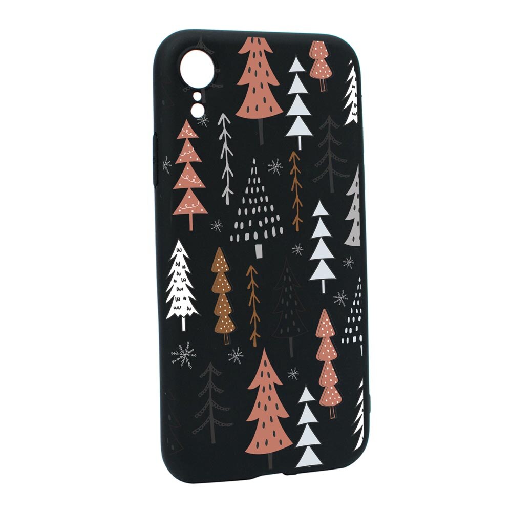 Husa Silicon Compatibila Cu Apple iPhone XR, Hand Drawn Christmas Tree, rezistenta la uzura, anti-alunecare, B875