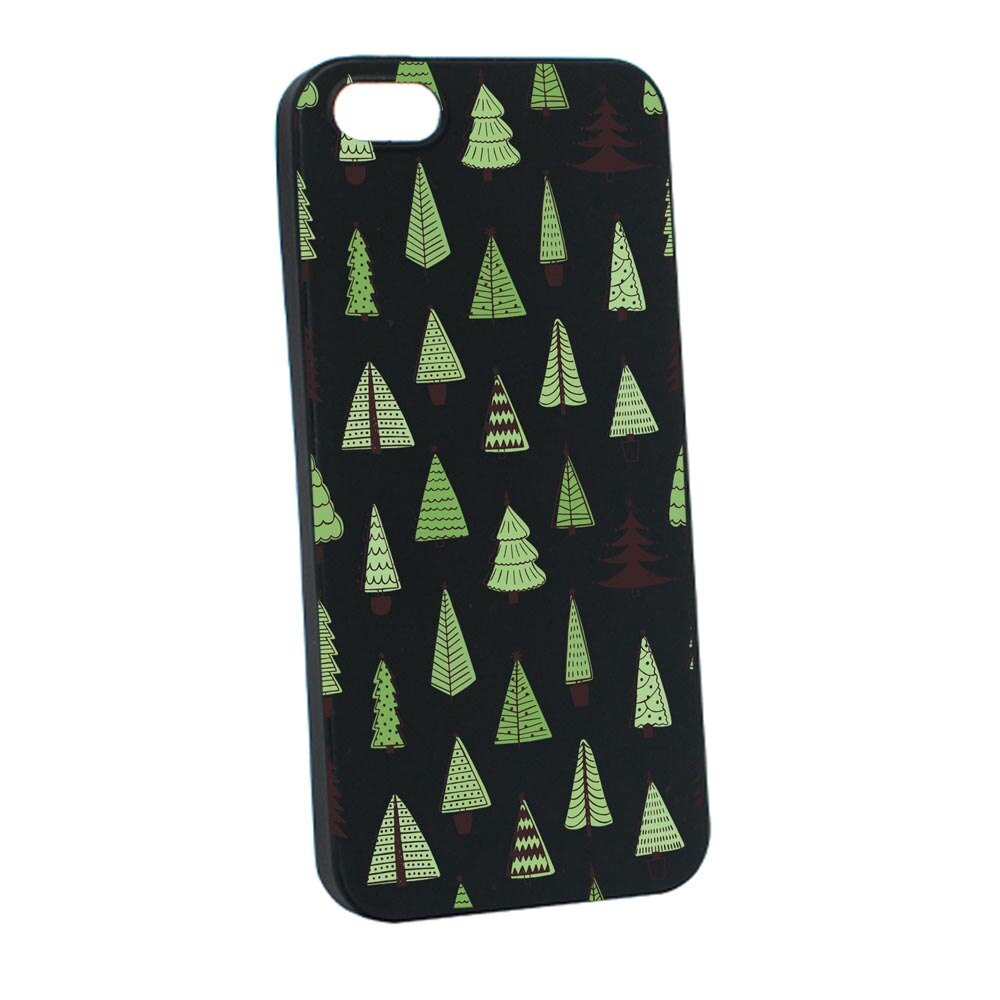 Husa Silicon Compatibila Cu Apple iPhone SE / 5S / 5, Christmas Tree Shapes, rezistenta la uzura, anti-alunecare, B872