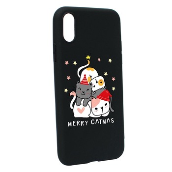 Husa Silicon Compatibila Cu Samsung Galaxy A02, Merry Catmas, rezistenta la uzura, anti-alunecare, B878 Husa Silicon Compatibila Cu Samsung Galaxy A02, Merry Catmas, rezistenta la uzura, anti-alunecare, B878