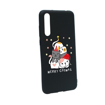 Husa Silicon Compatibila Cu Samsung Galaxy A70 / A70s, Merry Catmas, rezistenta la uzura, anti-alunecare, B878 Husa Silicon Compatibila Cu Samsung Galaxy A70 / A70s, Merry Catmas, rezistenta la uzura, anti-alunecare, B878