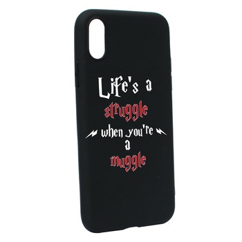 Husa Silicon Compatibila Cu Apple iPhone XS / X, Life Is A Struggle, rezistenta la uzura, anti-alunecare, B857 Husa Silicon Compatibila Cu Apple iPhone XS / X, Life Is A Struggle, rezistenta la uzura, anti-alunecare, B857