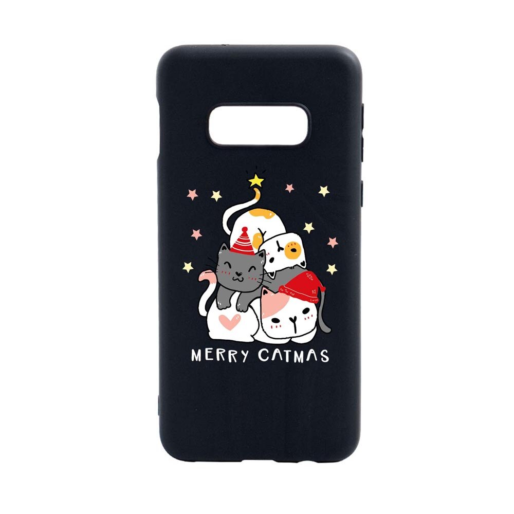 Husa Silicon Compatibila Cu Samsung Galaxy S10E, Merry Catmas, rezistenta la uzura, anti-alunecare, B878