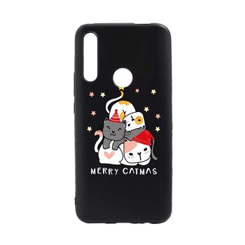 Husa Silicon Compatibila Cu Huawei Y7 2019, Merry Catmas, rezistenta la uzura, anti-alunecare, B878 Husa Silicon Compatibila Cu Huawei Y7 2019, Merry Catmas, rezistenta la uzura, anti-alunecare, B878