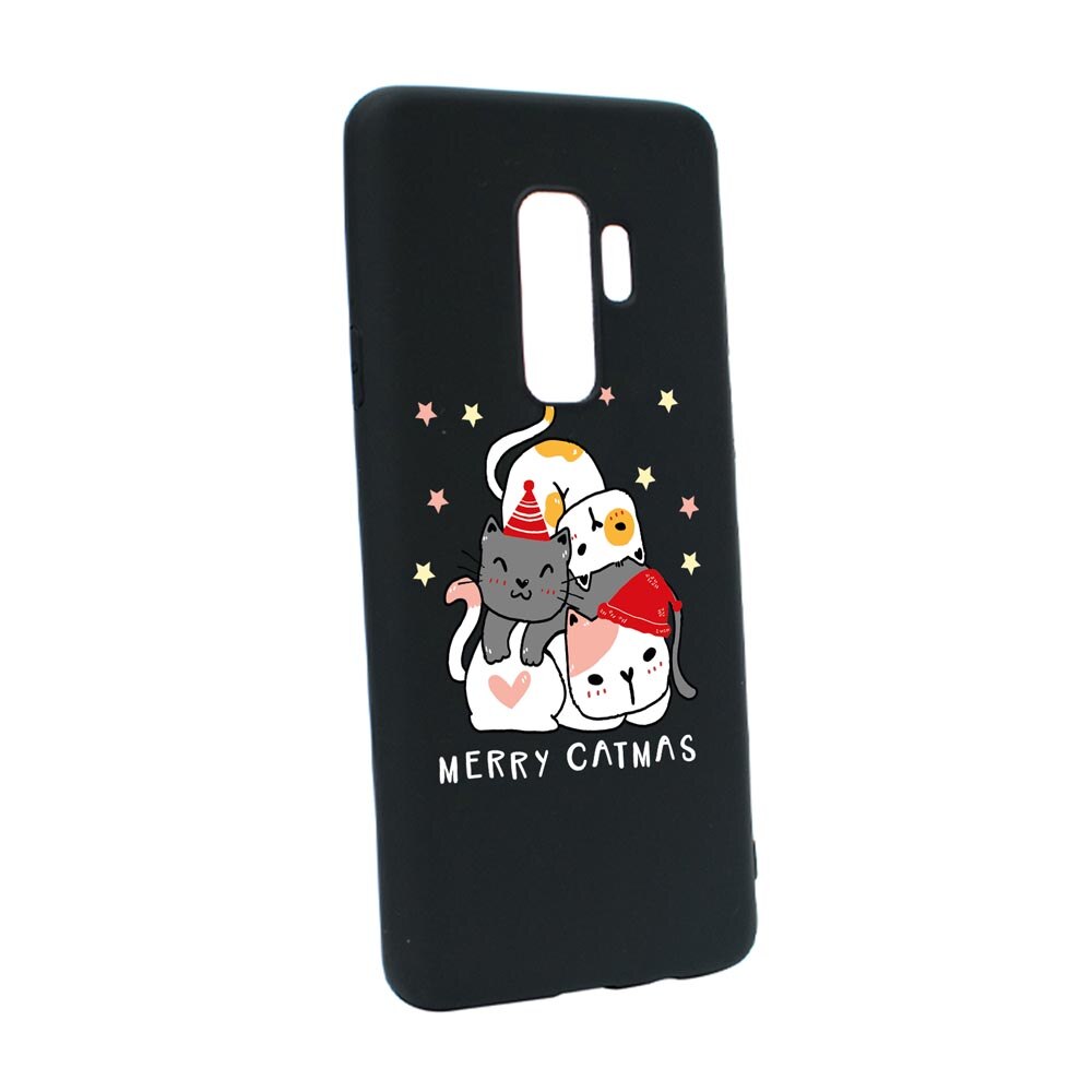 Husa Silicon Compatibila Cu Samsung Galaxy S9, Merry Catmas, rezistenta la uzura, anti-alunecare, B878