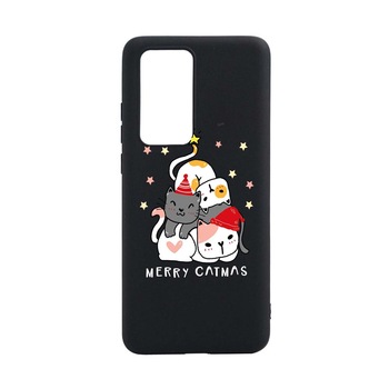 Husa Silicon Compatibila Cu Huawei P40, Merry Catmas, rezistenta la uzura, anti-alunecare, B878 Husa Silicon Compatibila Cu Huawei P40, Merry Catmas, rezistenta la uzura, anti-alunecare, B878