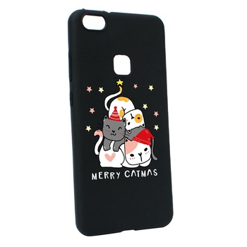 Husa Silicon Compatibila Cu Huawei P10 Lite, Merry Catmas, rezistenta la uzura, anti-alunecare, B878 Husa Silicon Compatibila Cu Huawei P10 Lite, Merry Catmas, rezistenta la uzura, anti-alunecare, B878