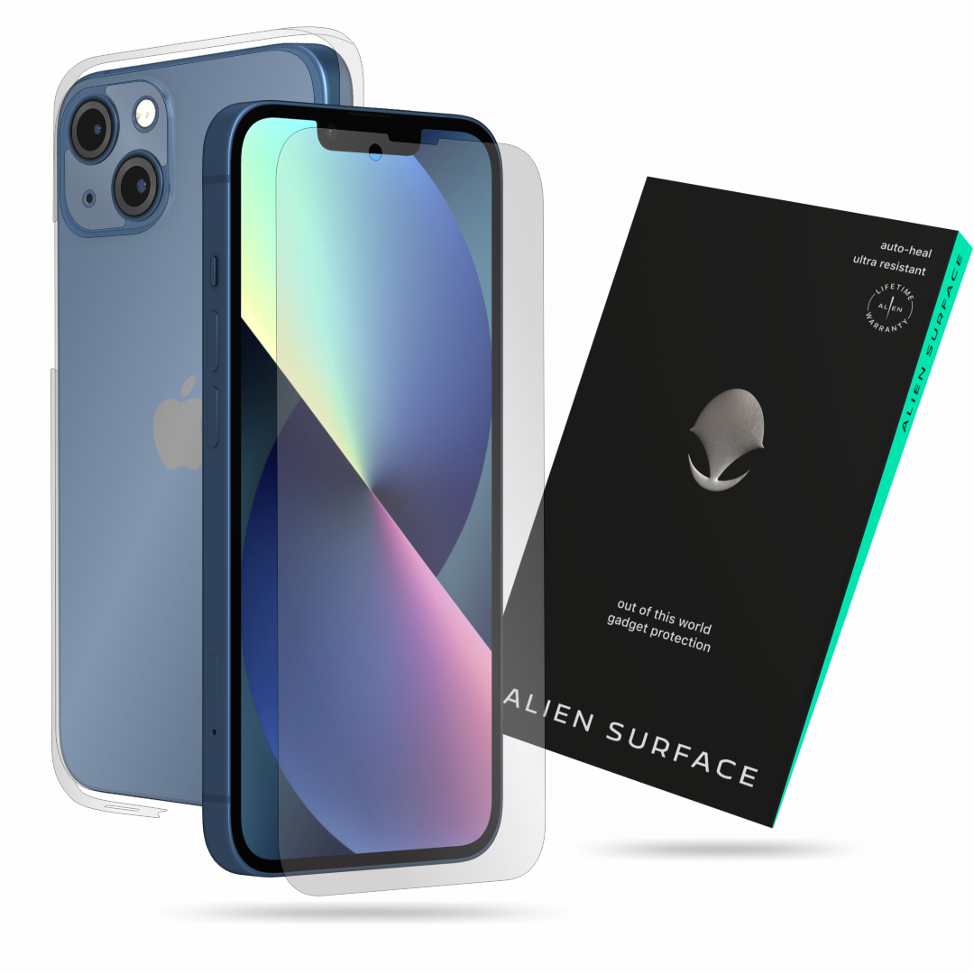 Folie Alien Surface, compatibil cu Apple iPhone 13, protectie ecran, spate cu laterale separate, camera