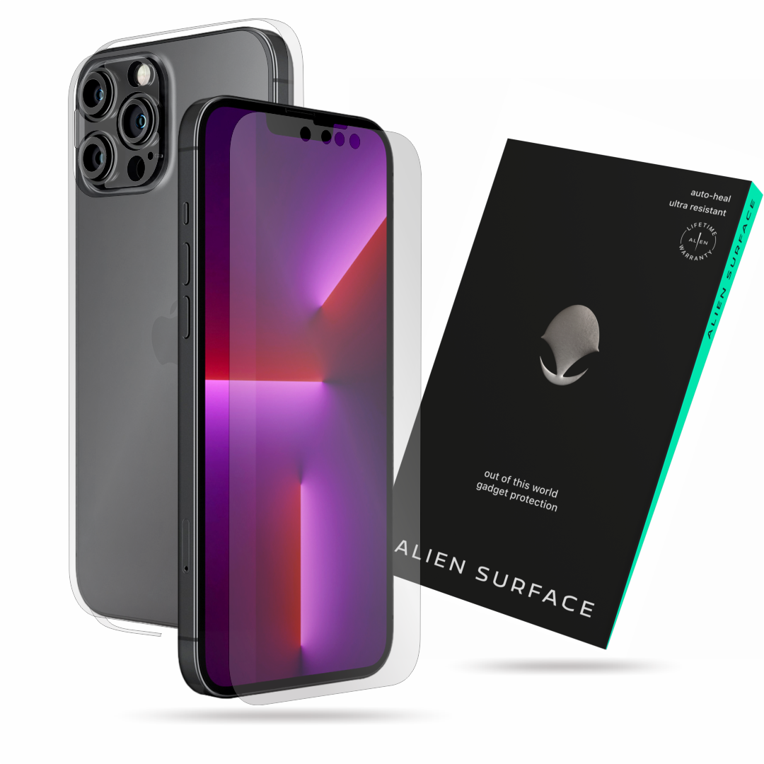 Folie Alien Surface, compatibil cu Apple iPhone 13 Pro Max, protectie ecran, spate cu laterale separate, camera