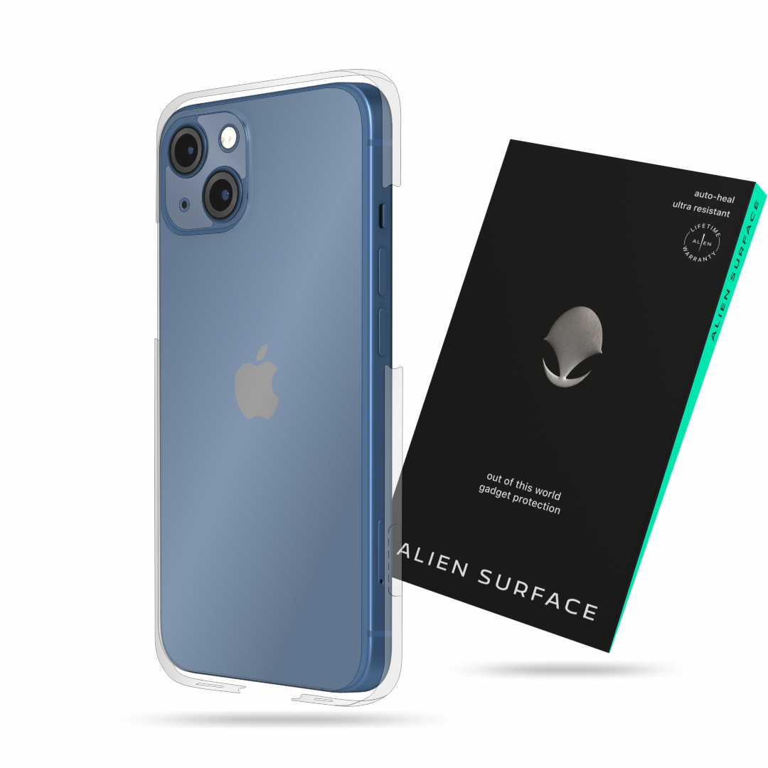 Folie Alien Surface, compatibil cu Apple iPhone 13, protectie spate cu laterale separate, camera