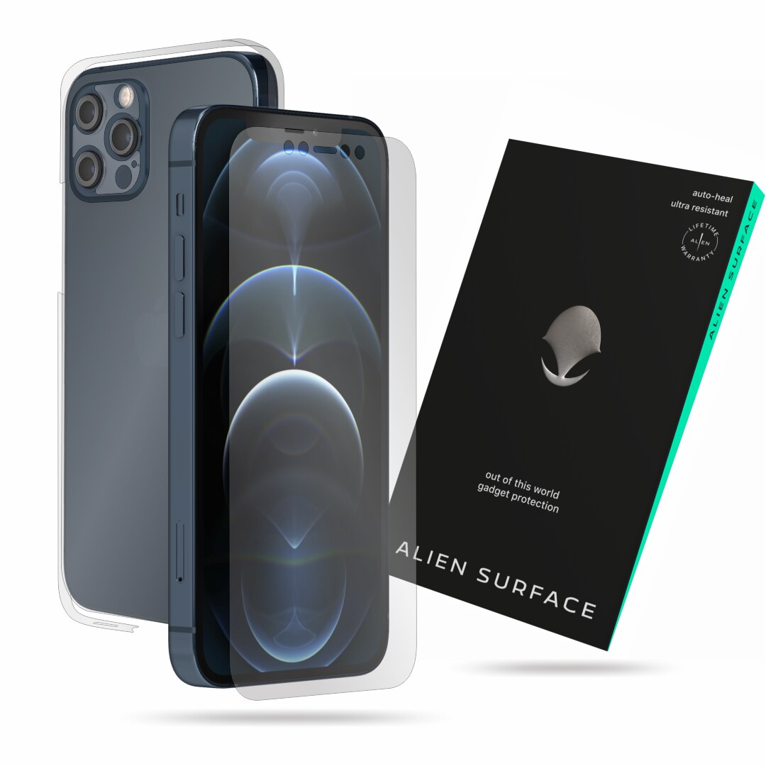 Folie Alien Surface, compatibil cu Apple iPhone 12 Pro, protectie ecran, spate cu laterale separate, camera